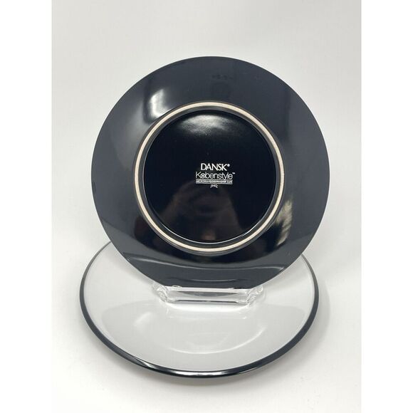 DANSK Kobenstyle Black White Salad Plates Quistgaard Set Of 2 - Picture 3 of 6